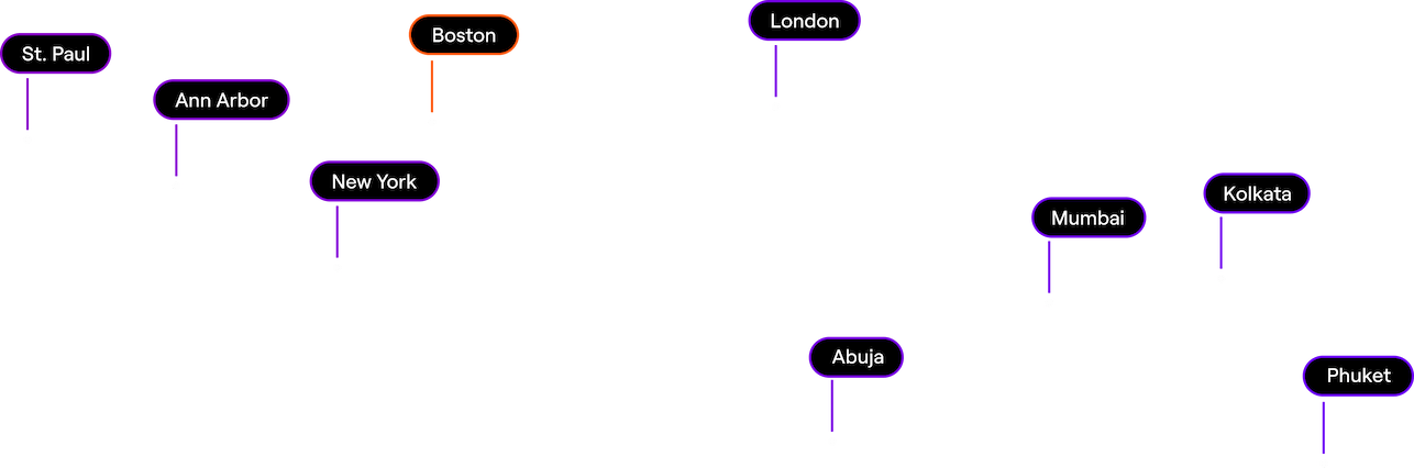 markers of cities